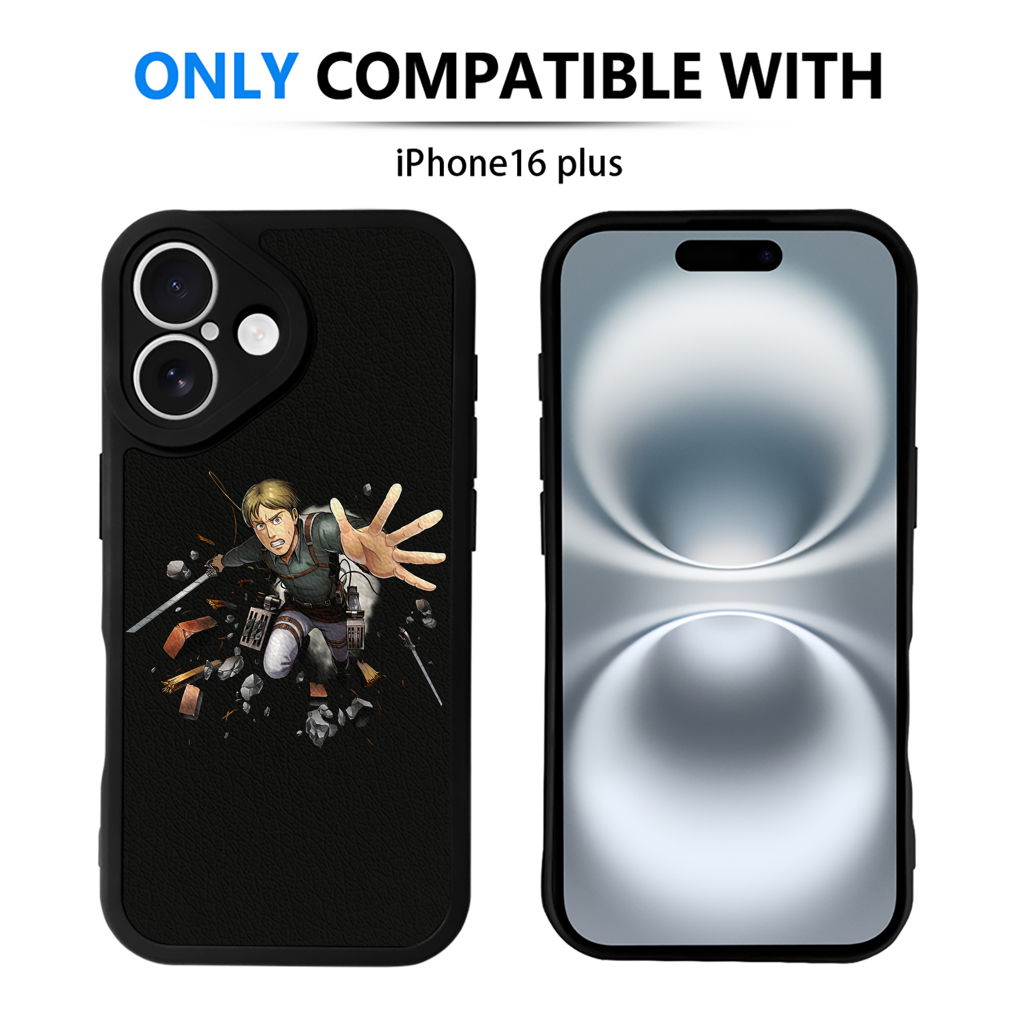 （画像用） 進撃の巨人 Attack on Titan 【iPhone 16シリーズ対応】シリコンスマホケース（レザー調） 材質：シリコン